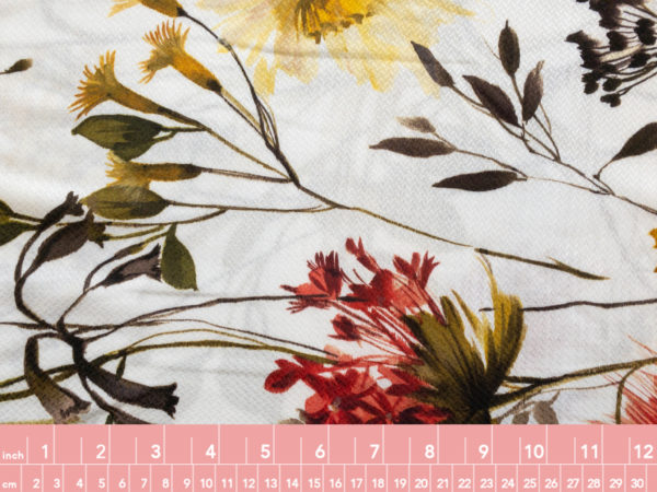 Italian Designer Deadstock - Printed Viscose Jacquard - Wildflowers