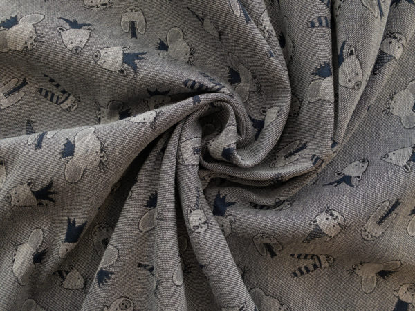 Italian Designer Deadstock - Cotton Jacquard - Royal Animals - Navy