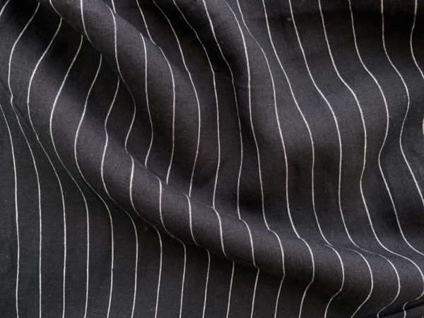 Yarn Dyed Linen - Savannah Stripe - Black