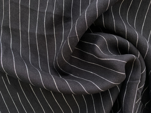 Yarn Dyed Linen - Savannah Stripe - Black