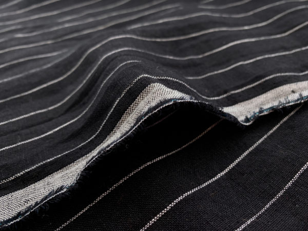 Yarn Dyed Linen - Savannah Stripe - Black