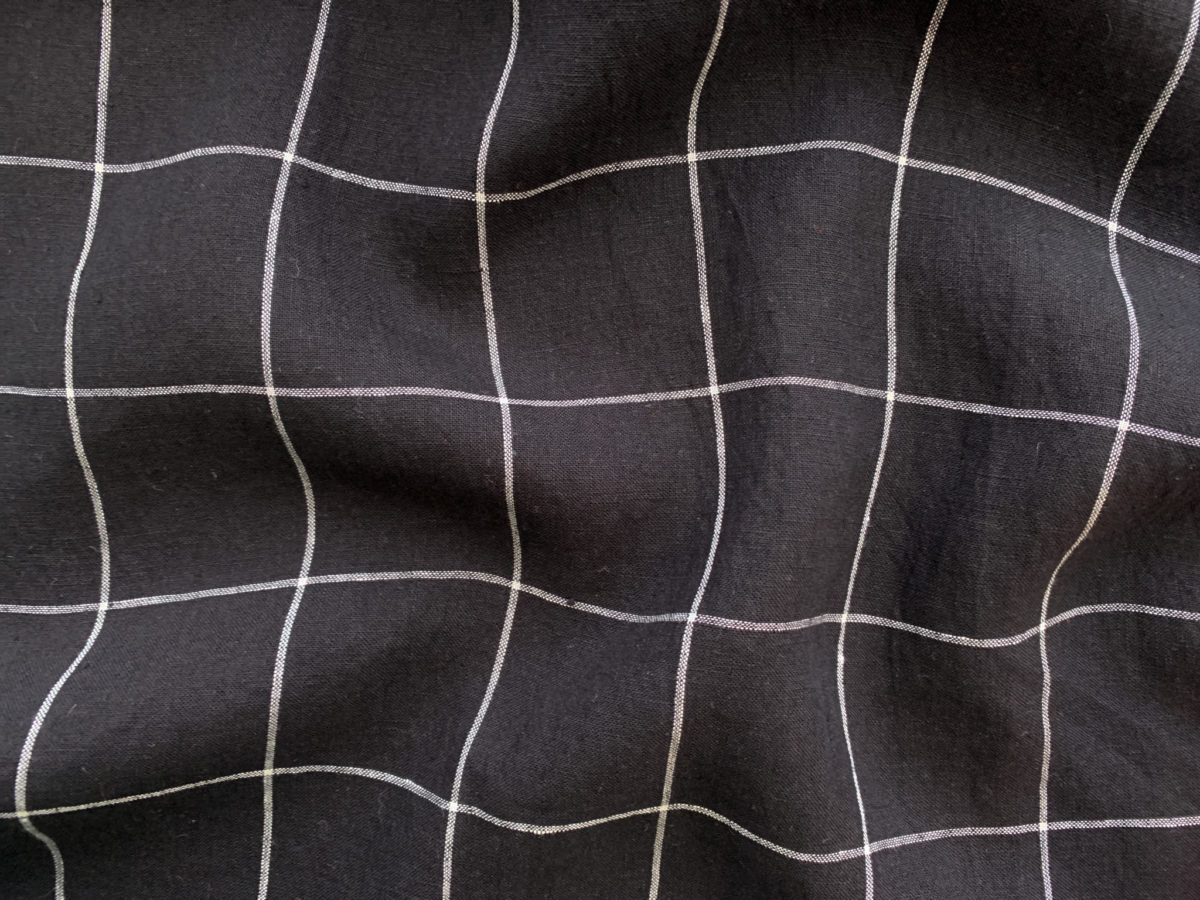 Yarn Dyed Linen - Savannah Windowpane - Black - Stonemountain ...