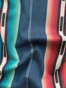 Santa Fe Yarn Dyed Cotton Stripe - Navy/Red/Teal