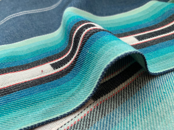 Santa Fe Yarn Dyed Cotton Stripe - Navy/Red/Teal