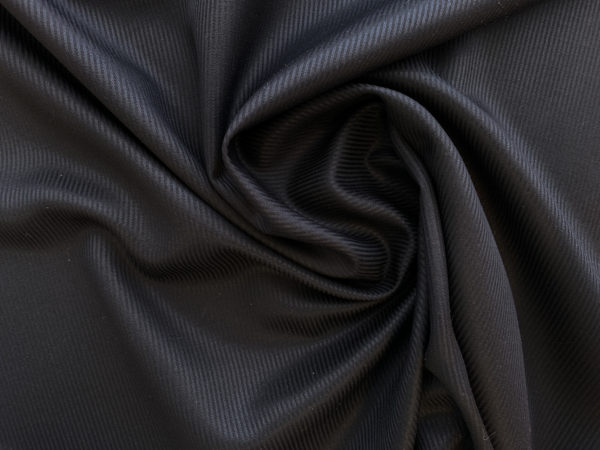 Italian Designer Deadstock - Silk Dobby Stripe - Black