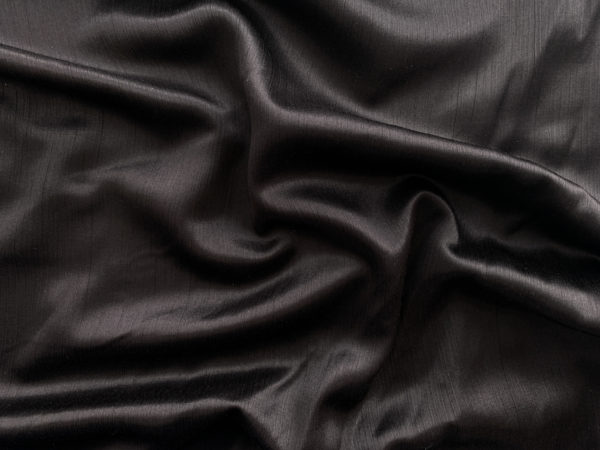Designer Deadstock - Silk/Cotton Crinkle Charmeuse - Black