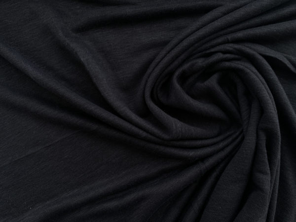 Designer Deadstock - Silk/Cotton Crinkle Charmeuse - Black