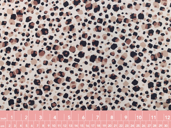 Designer Deadstock - Silk/Cotton Voile - Taupe/Charcoal Dots