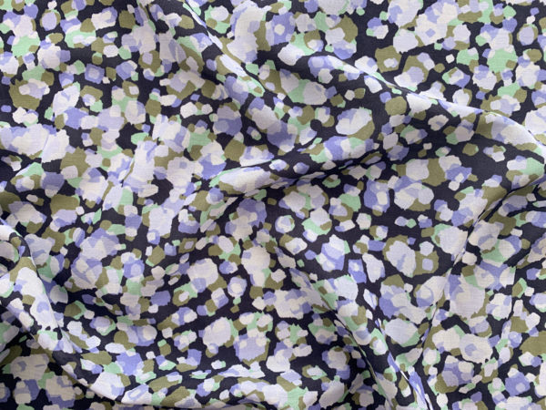 Designer Deadstock - Silk/Cotton Voile - Taupe/Charcoal Dots