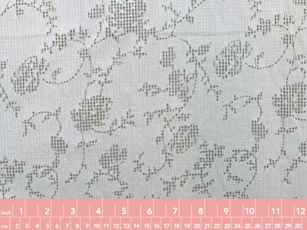 Designer Deadstock - Silk/Cotton Voile - Taupe/Charcoal Dots