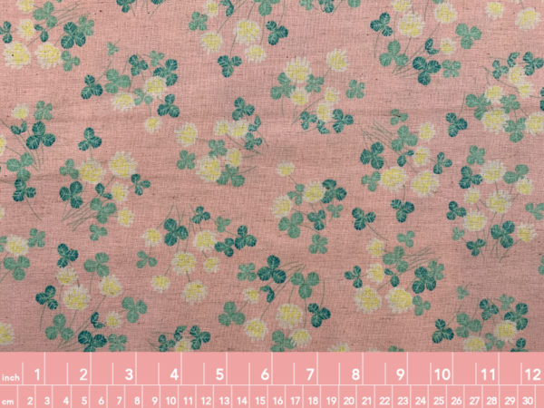 Japanese Cotton/Linen Sheeting - Clover - Pink