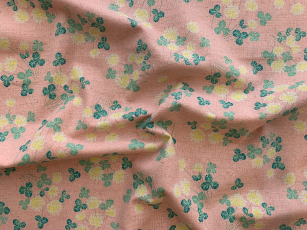 Japanese Cotton/Linen Sheeting - Clover - Pink