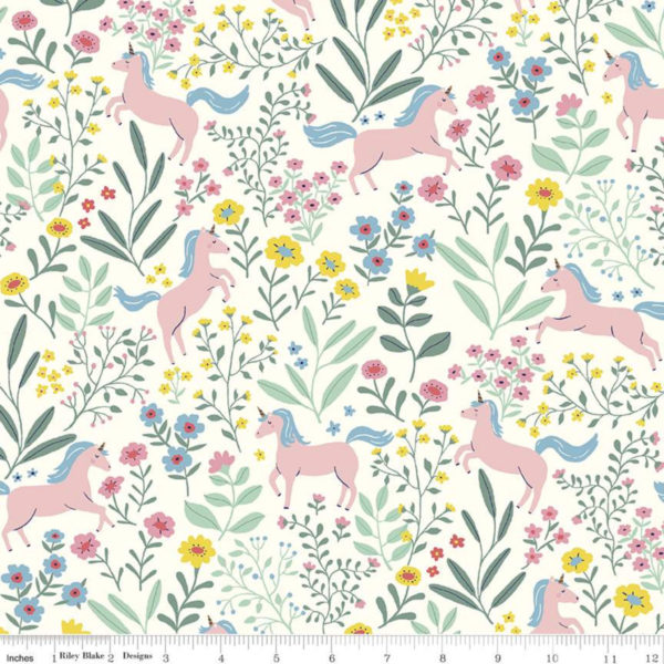 Cotton Flannel – Unicorns – Cloud