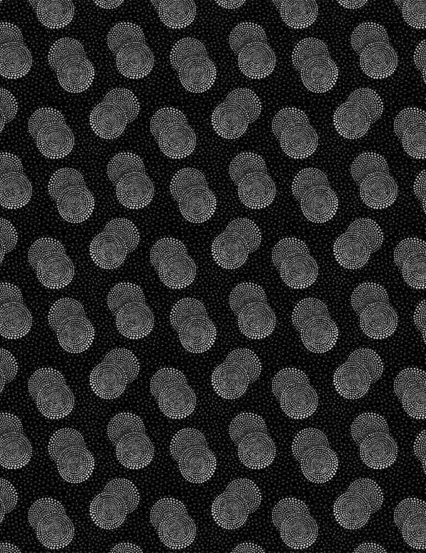 Quilting Cotton – Stamped Double Dots – Black
