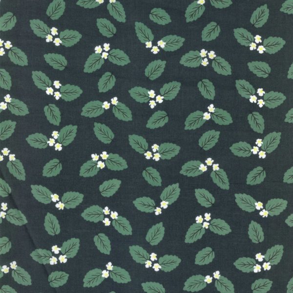 Kokka - Cotton Lawn - Leaves - Black