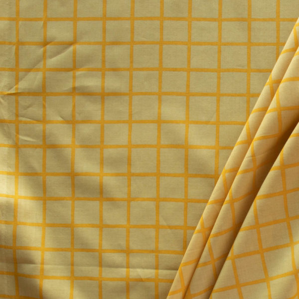 Birch – Organic Cotton Lawn – Window Pane – Lemon