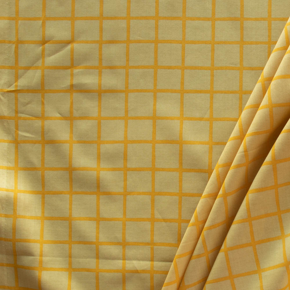 Cali Fabrics Pale Yellow Designer Cotton Lawn Fabric by the Yard