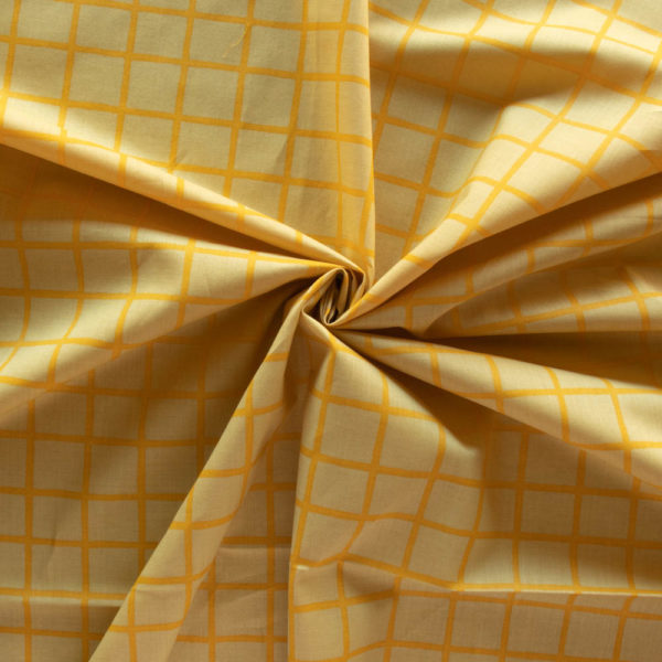 Birch – Organic Cotton Lawn – Window Pane – Lemon