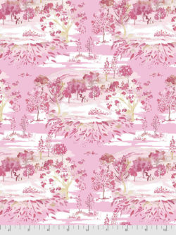 Quilting Cotton - Toile Landscape - Pink