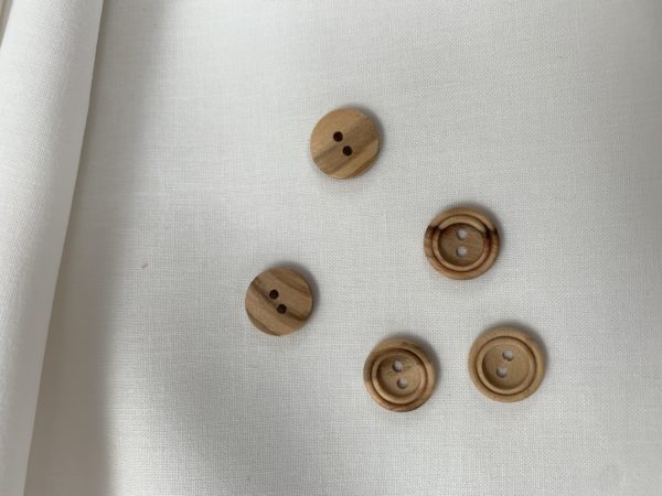 Small Wood Button - Double Ring