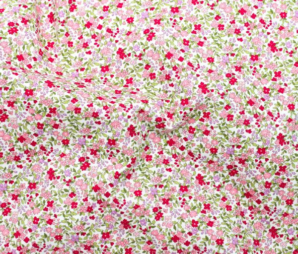 Cotton Poplin – Flower Garden – Pink