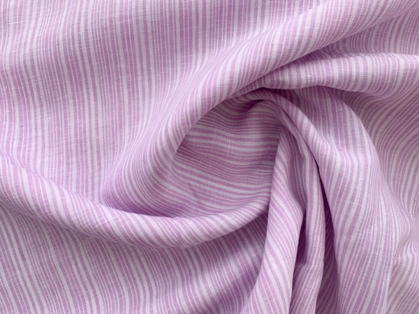 Designer Deadstock - Yarn Dyed Linen - Orchid Stripe