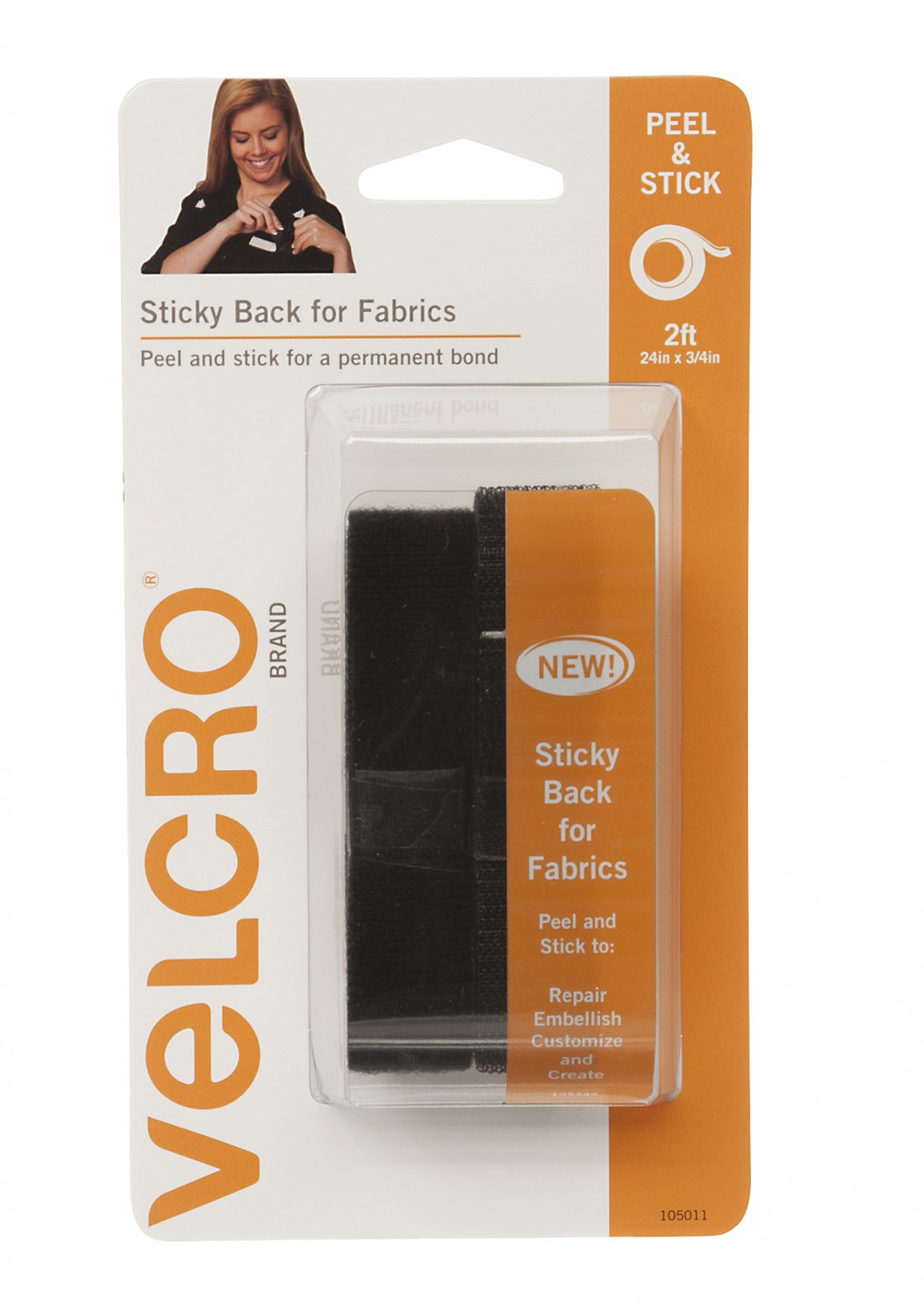 VELCRO Brand Sticky Back 18in x 3/4in Roll, White