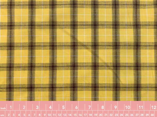 Designer Deadstock - Cotton Lawn - Yellow Plaid