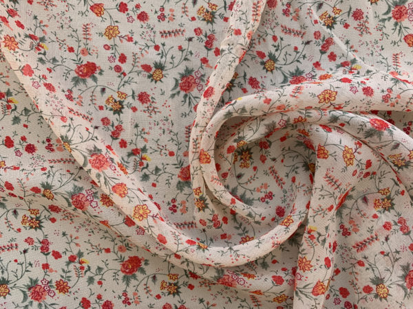 Designer Deadstock - Rayon Crepe - Dainty Floral