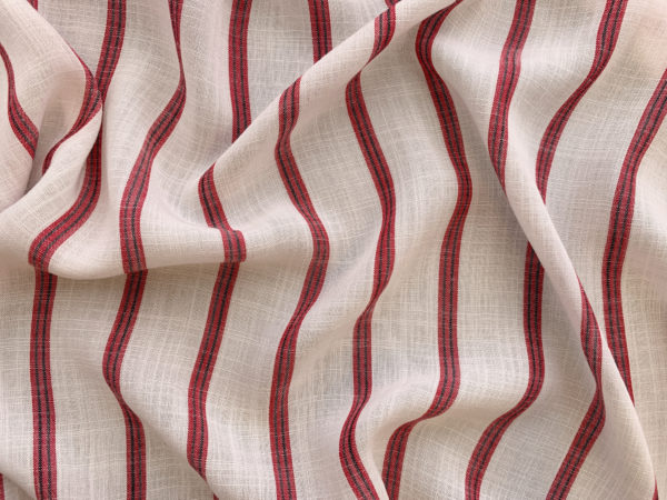 Designer Deadstock - Rayon Yarn Dye - Red Stripe