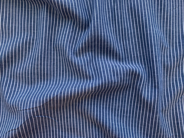 Designer Deadstock - Cotton Chambray Yarn Dyed - Blue Stripe