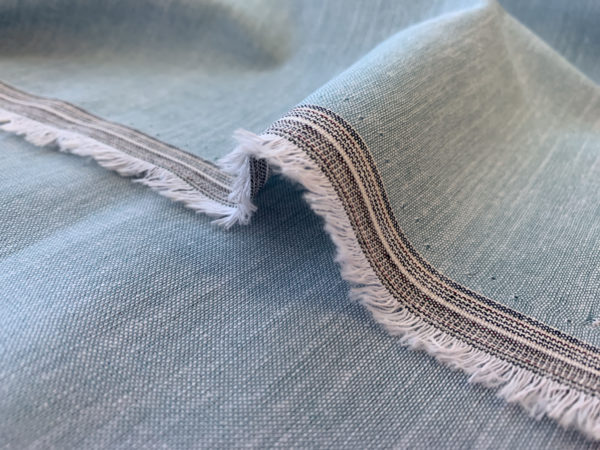 Designer Deadstock - Cotton Chambray Yarn Dyed - Blue Stripe