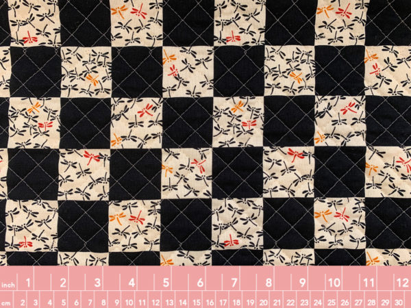 Japanese Quilted Cotton Sheeting - Dragonfly Checkerboard