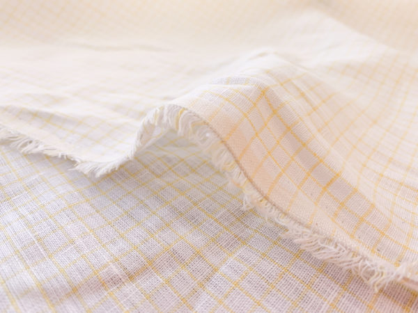 Designer Deadstock - Yarn Dyed Linen - Buttercup Plaid