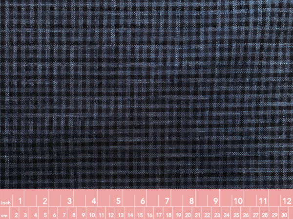 Designer Deadstock - Wool/Silk/Linen Blend - Blue Gingham