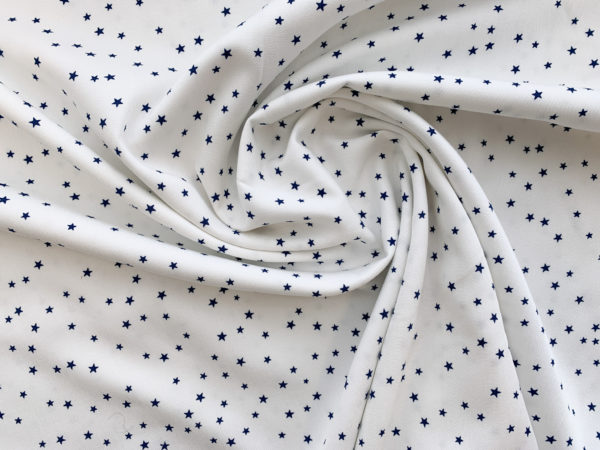 Designer Deadstock - Rayon Twill - White Stars