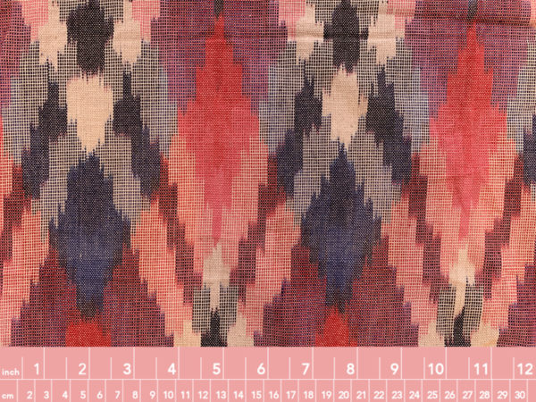 Handwoven Cotton Ikat - Diamond Plaid - Red