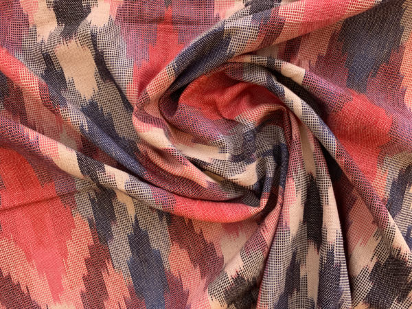 Handwoven Cotton Ikat - Diamond Plaid - Red