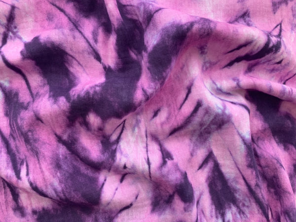 Designer Deadstock - Cotton Double Gauze - Purple Tie Dye