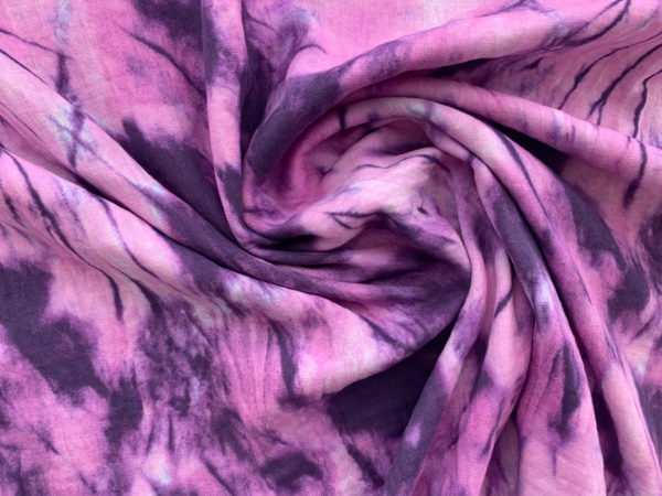 Designer Deadstock - Cotton Double Gauze - Purple Tie Dye