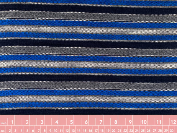 Designer Deadstock - Double-Faced Cotton Novelty - Cobalt Stripe