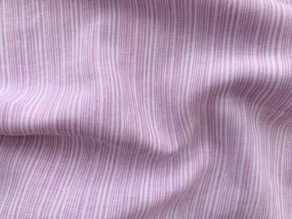 Designer Deadstock - Yarn Dyed Linen - Orchid Stripe