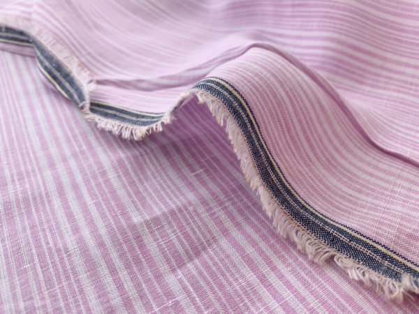 Designer Deadstock - Yarn Dyed Linen - Orchid Stripe