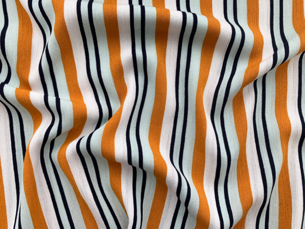 Designer Deadstock - Rayon Crepe - Summertime Stripe