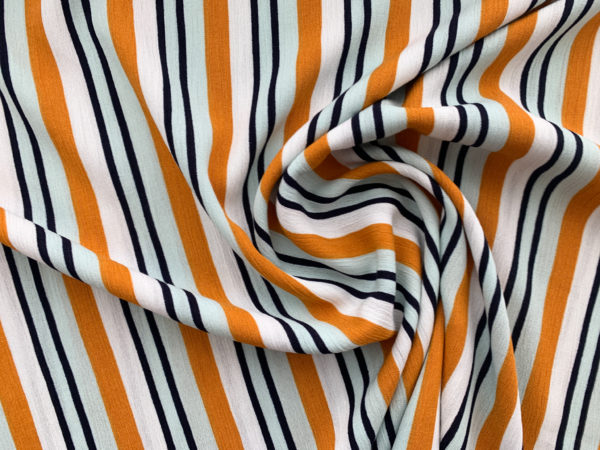 Designer Deadstock - Rayon Crepe - Summertime Stripe