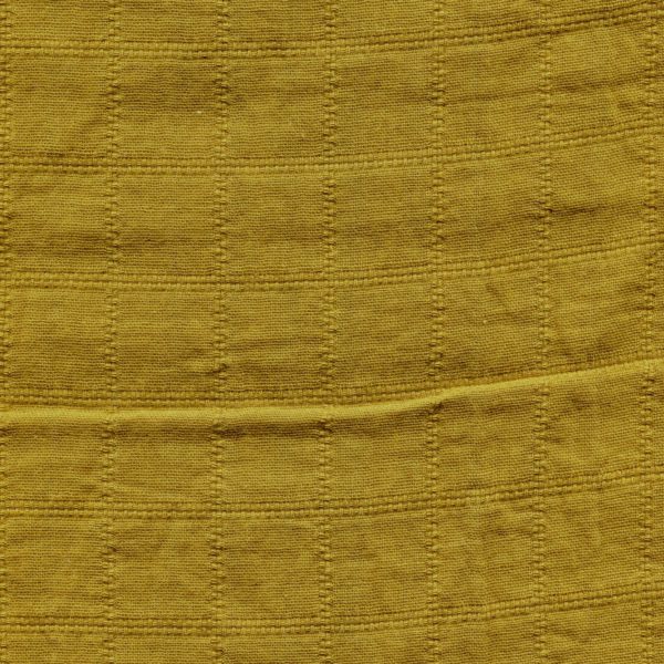 Japanese Cotton Double Gauze Jacquard - Squares - Ochre