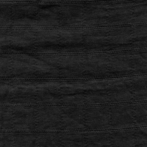 Japanese Cotton Double Gauze Jacquard - Squares - Black