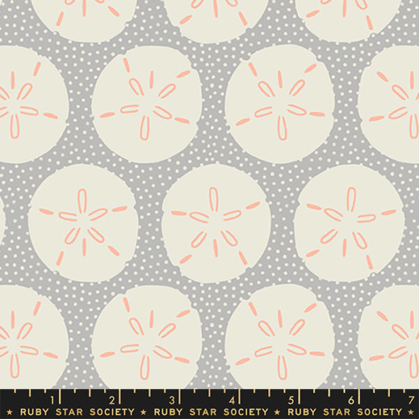 Quilting Cotton – Florida Volume 2 – Sand Dollars – Steel