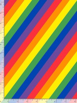 Quilting Cotton - Diagonal Rainbow Stripes