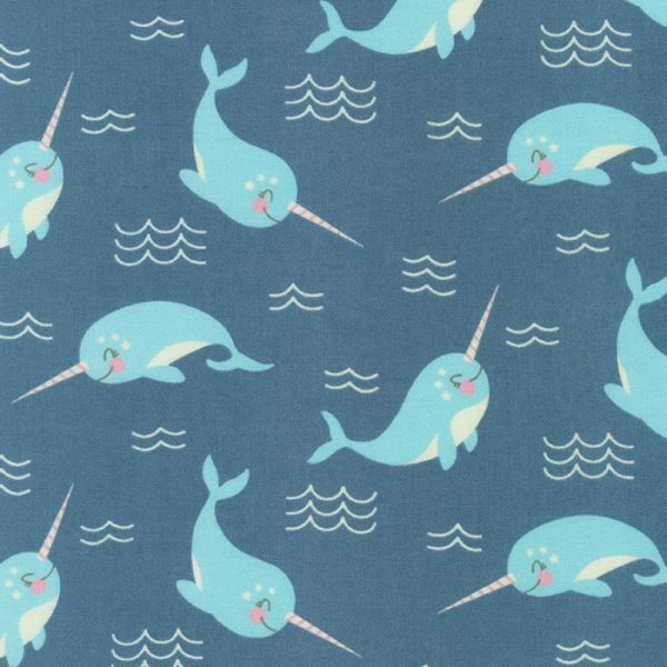 Cotton Flannel - Narwhal - Ocean